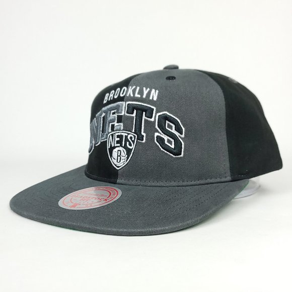 Brooklyn Nets Mitchell & Ness NBA Deadstock Snapback Hat 3D‎ Logo Gray Black Cap - Picture 8 of 9